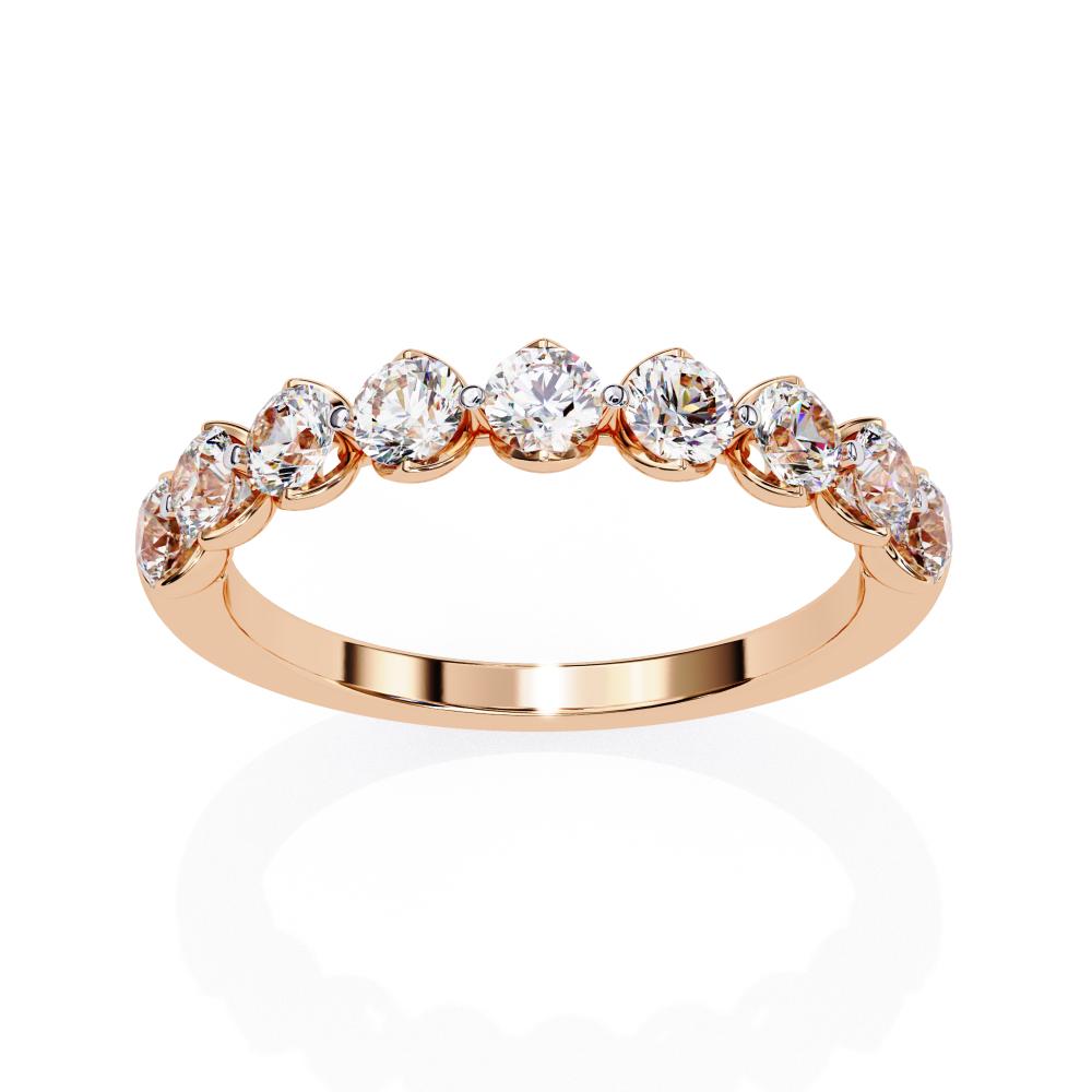 The Zohra Round Shared Prong Set Wedding Band