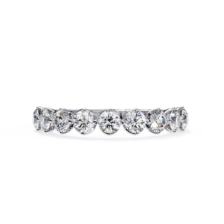 The Zohra Round Shared Prong Set Wedding Band