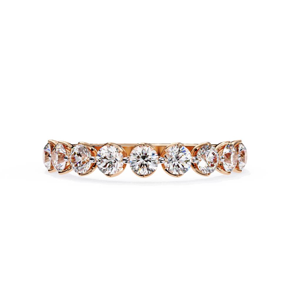 The Zohra Round Shared Prong Set Wedding Band