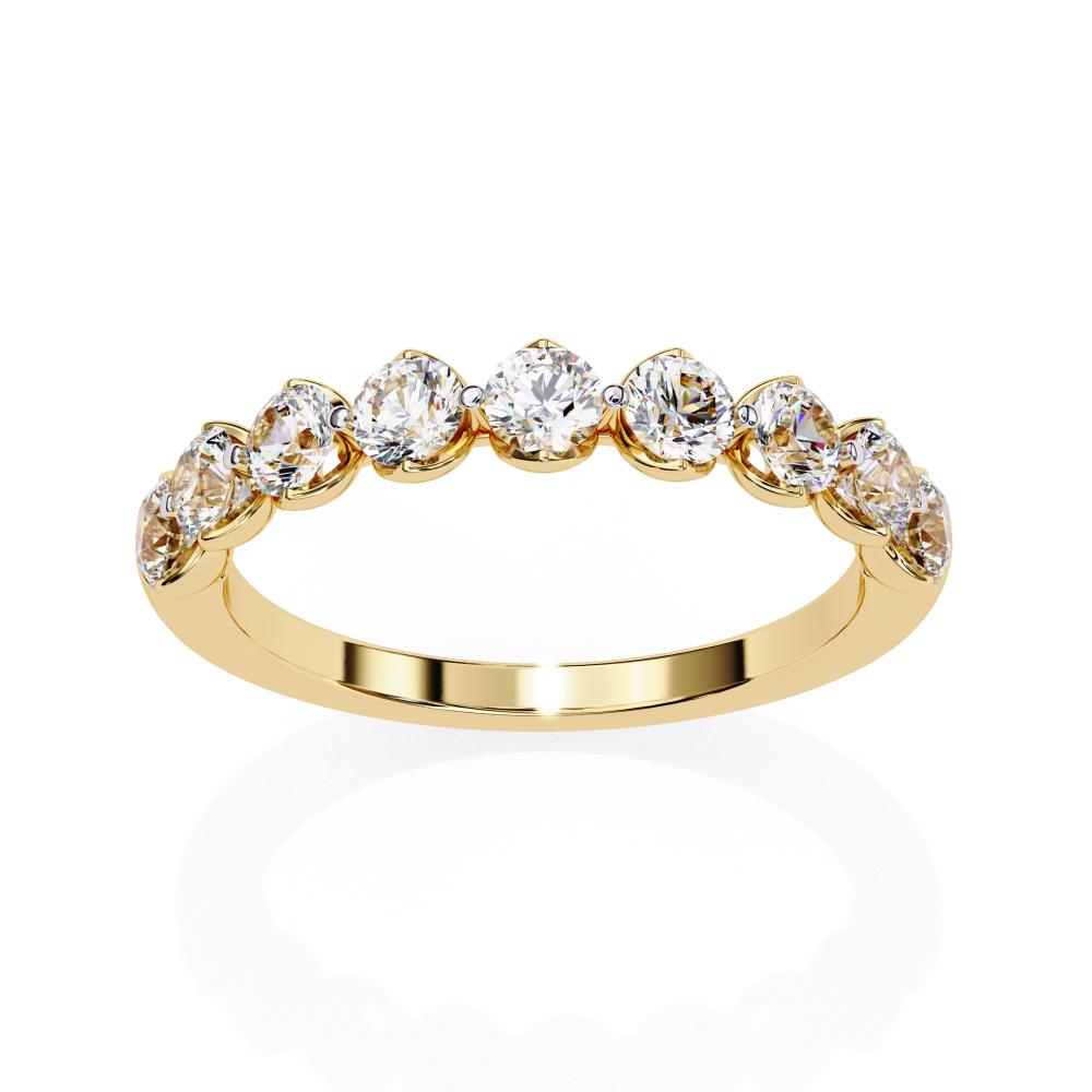 The Zohra Round Shared Prong Set Wedding Band