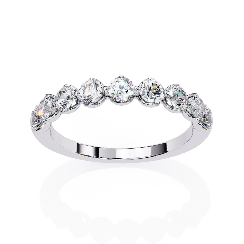 The Zohra Round Shared Prong Set Wedding Band