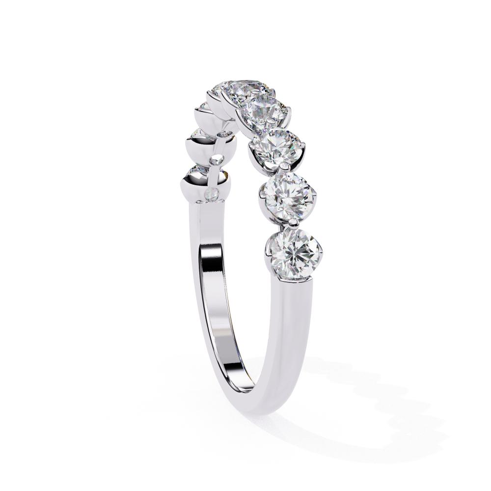 The Zohra Round Shared Prong Set Wedding Band