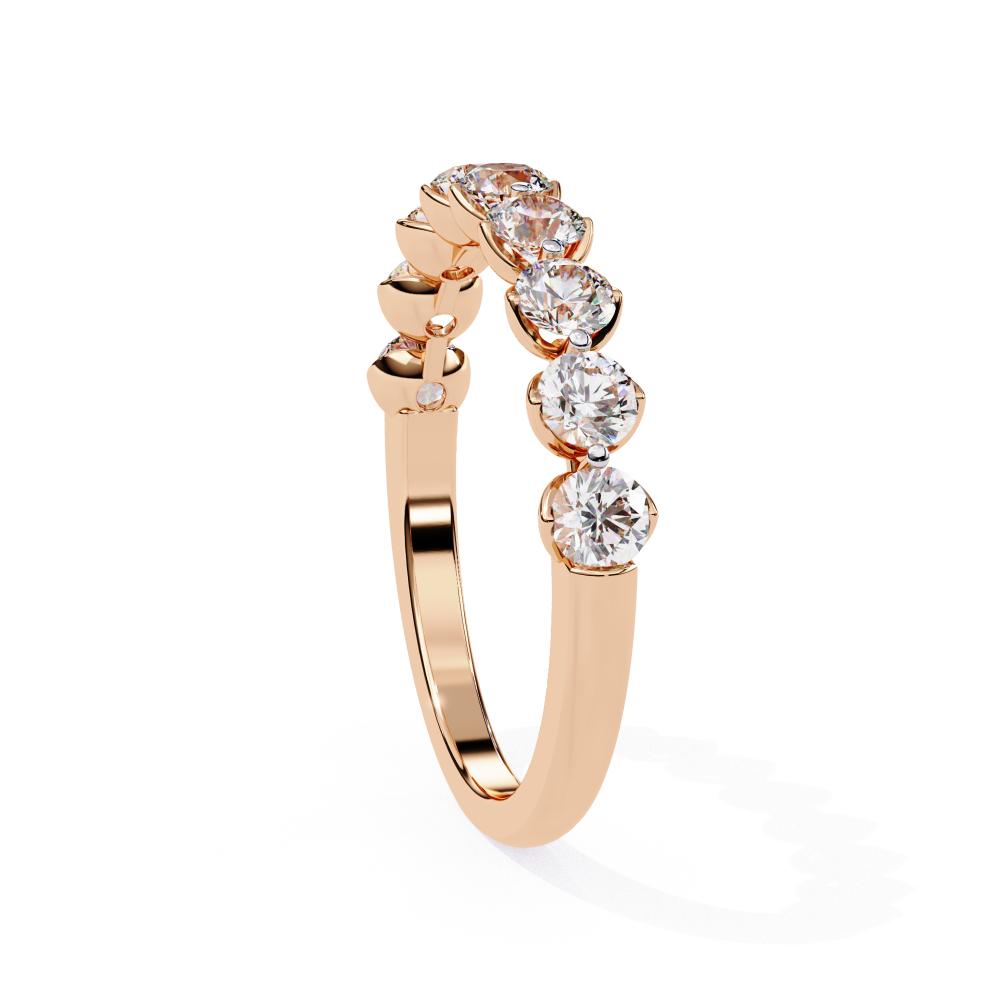 The Zohra Round Shared Prong Set Wedding Band