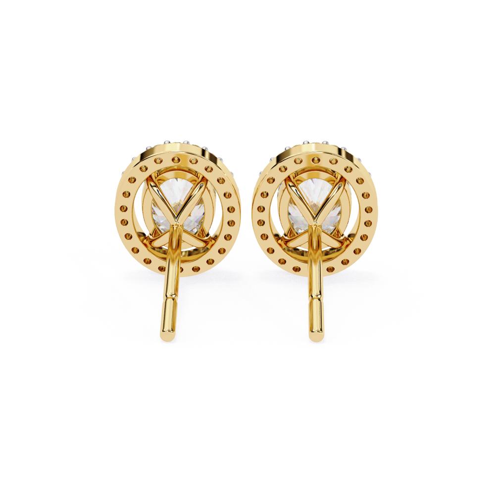 The Elijah Oval Halo Style Stud Earrings