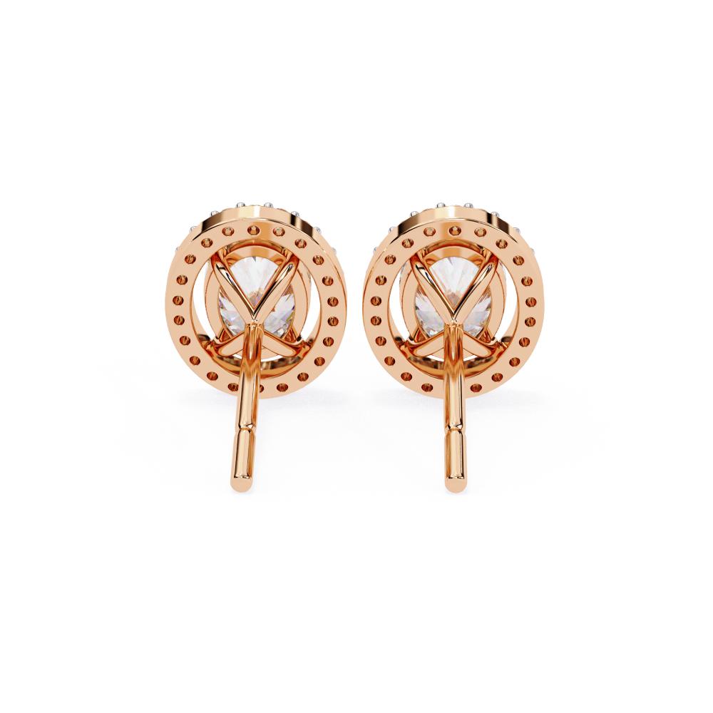 The Elijah Oval Halo Style Stud Earrings