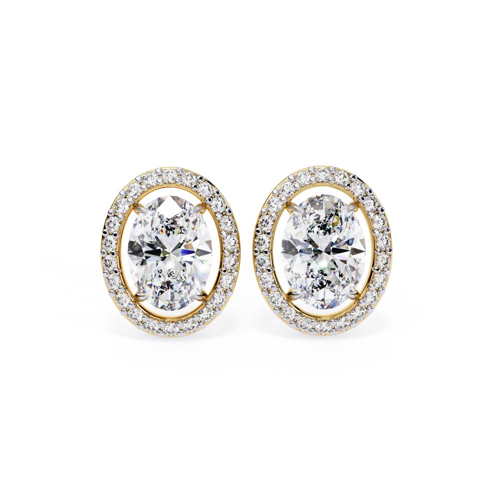 The Elijah Oval Halo Style Stud Earrings