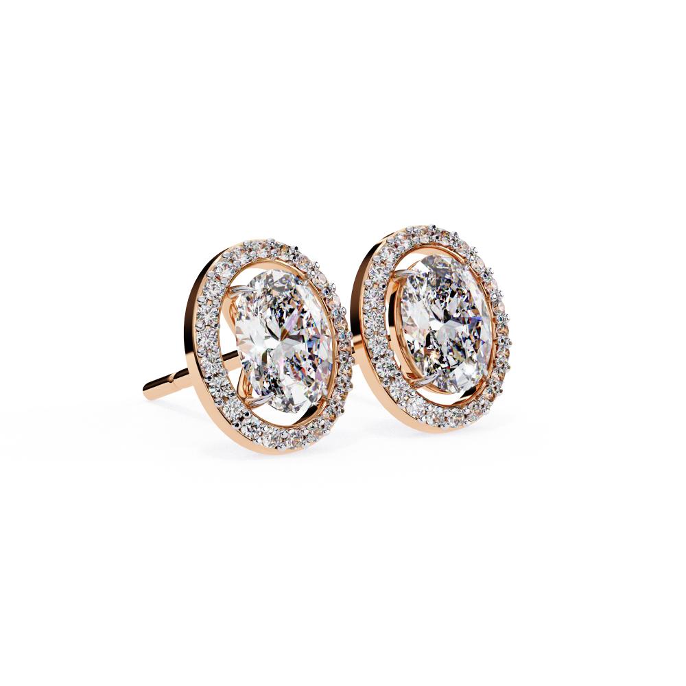 The Elijah Oval Halo Style Stud Earrings