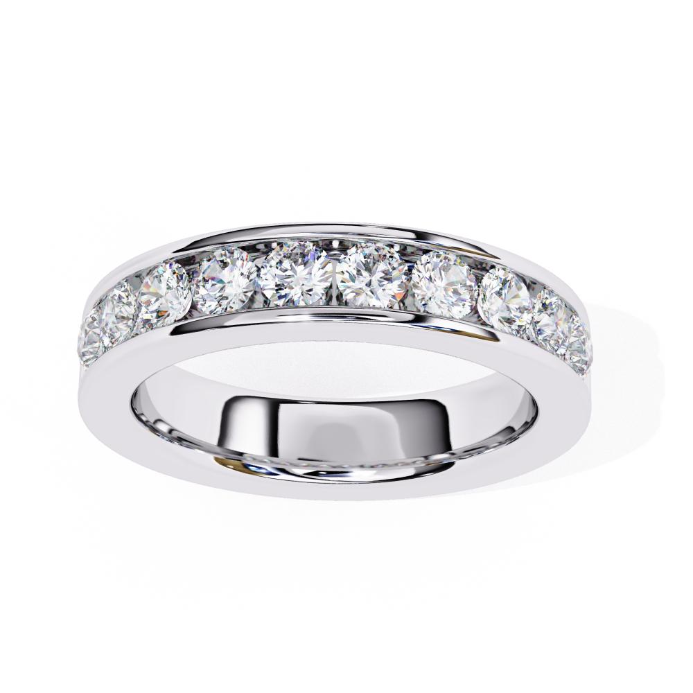 The sanasy Round Channel Set Wedding Band