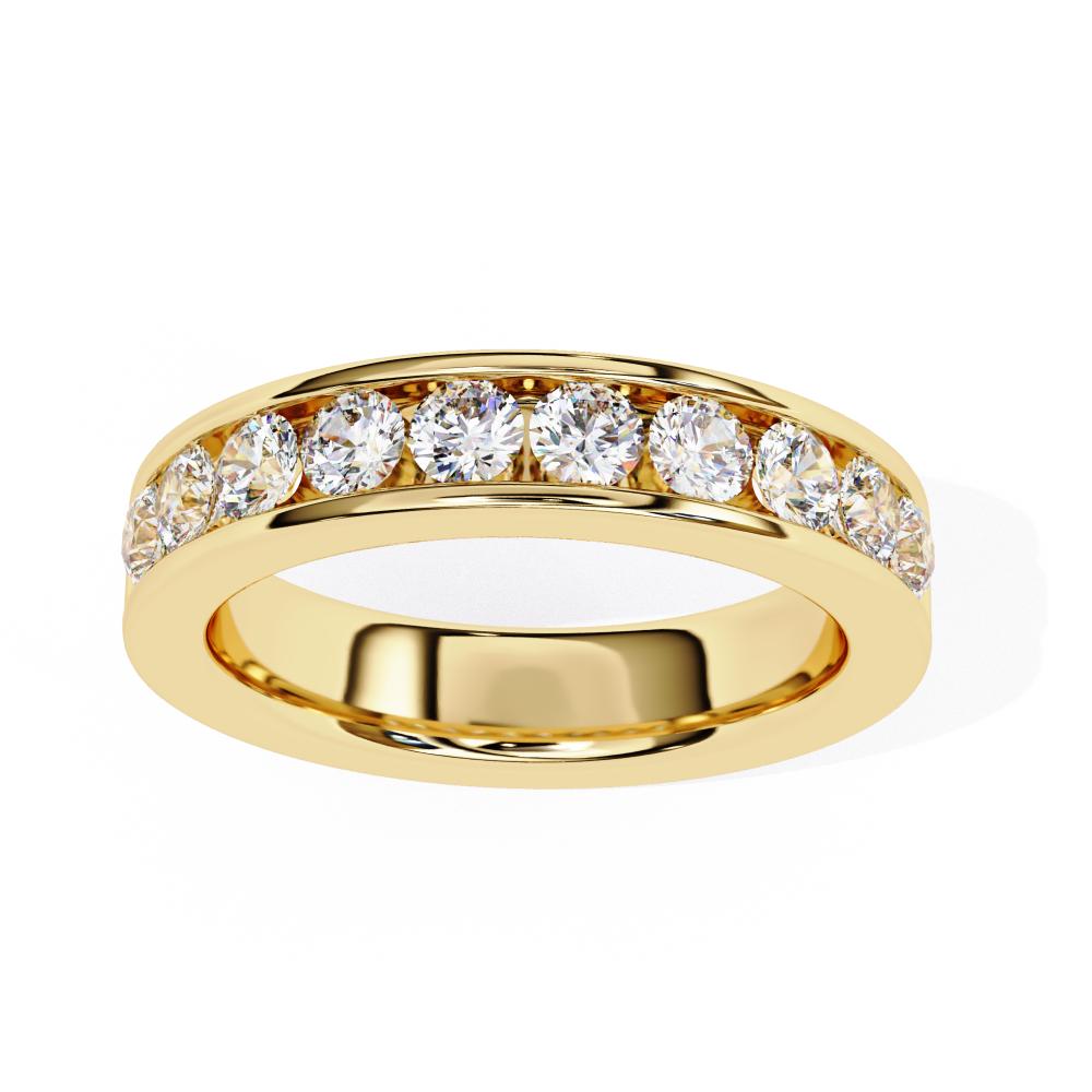 The sanasy Round Channel Set Wedding Band