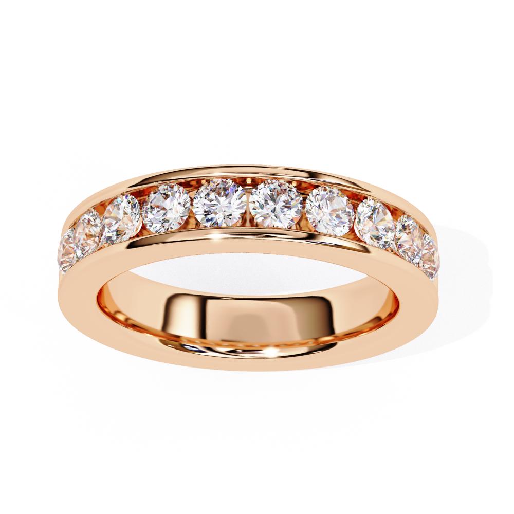 The sanasy Round Channel Set Wedding Band