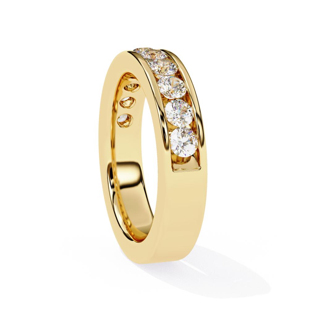 The sanasy Round Channel Set Wedding Band