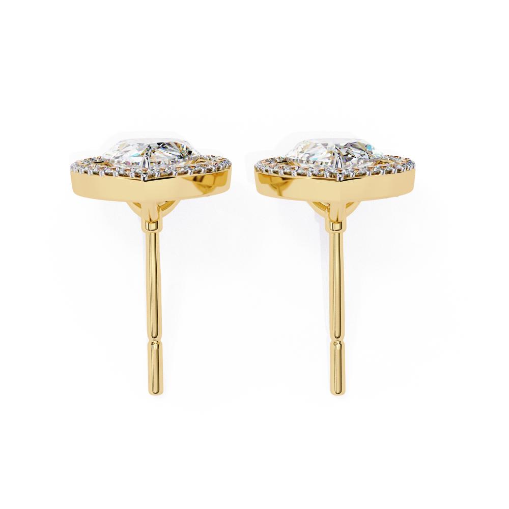 The Elijah Pear Halo Style Stud Earrings