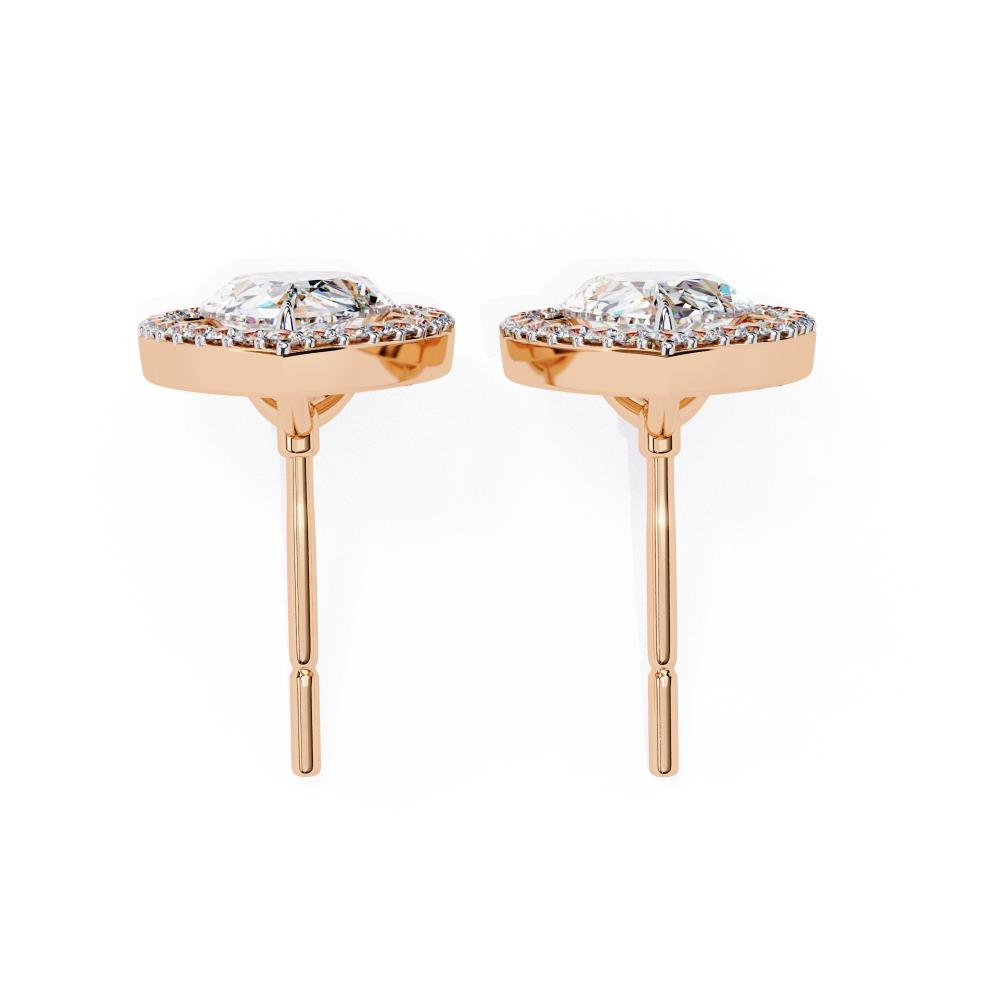 The Elijah Pear Halo Style Stud Earrings