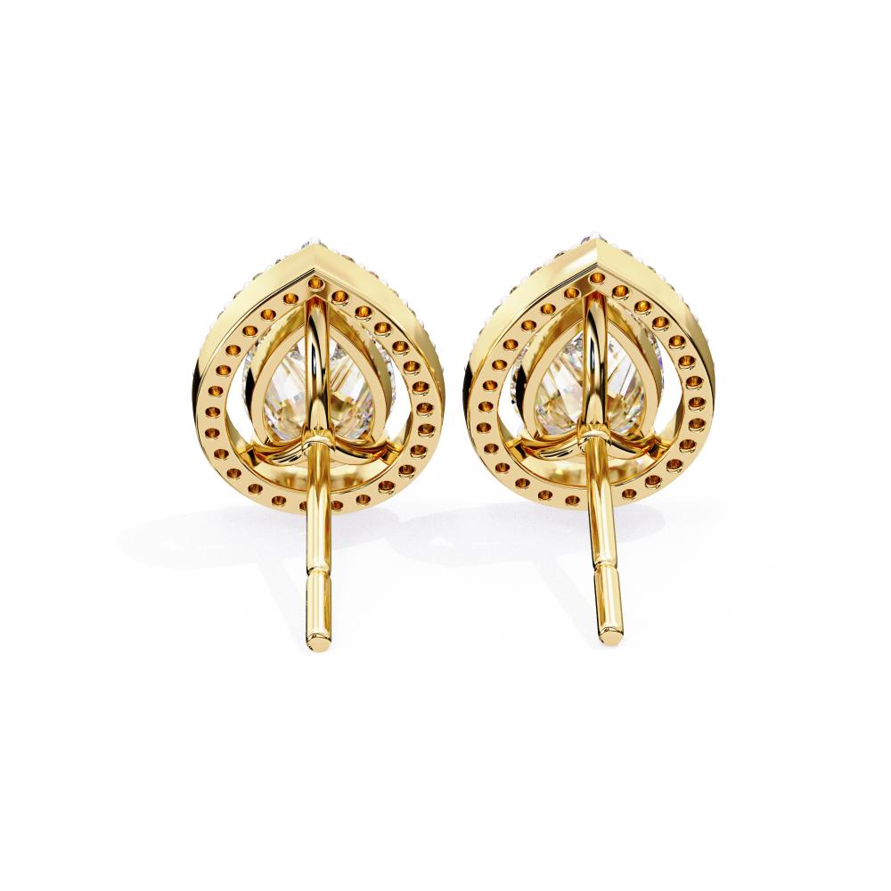 The Elijah Pear Halo Style Stud Earrings