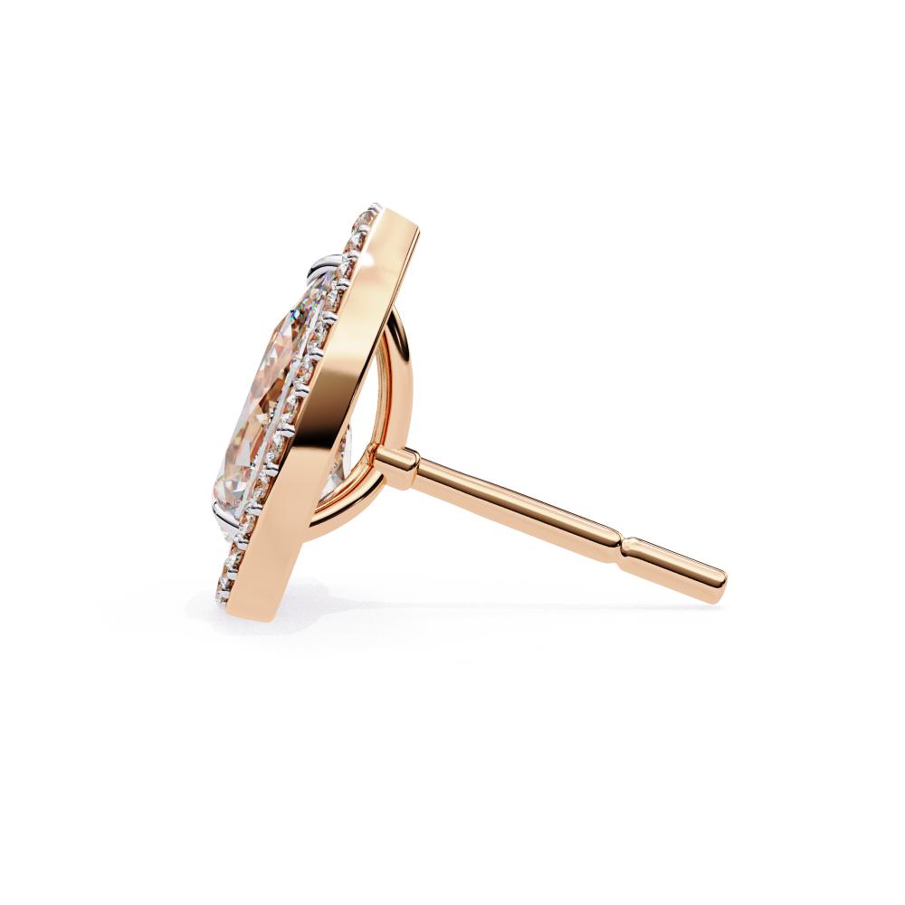 The Elijah Pear Halo Style Stud Earrings