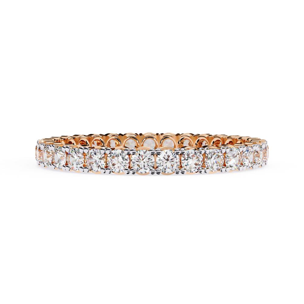 The Napoli Round Shared Prong Full Eternity Wedding Band