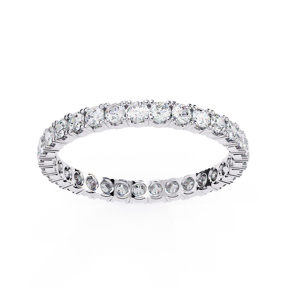 The Napoli Round Shared Prong Full Eternity Wedding Band