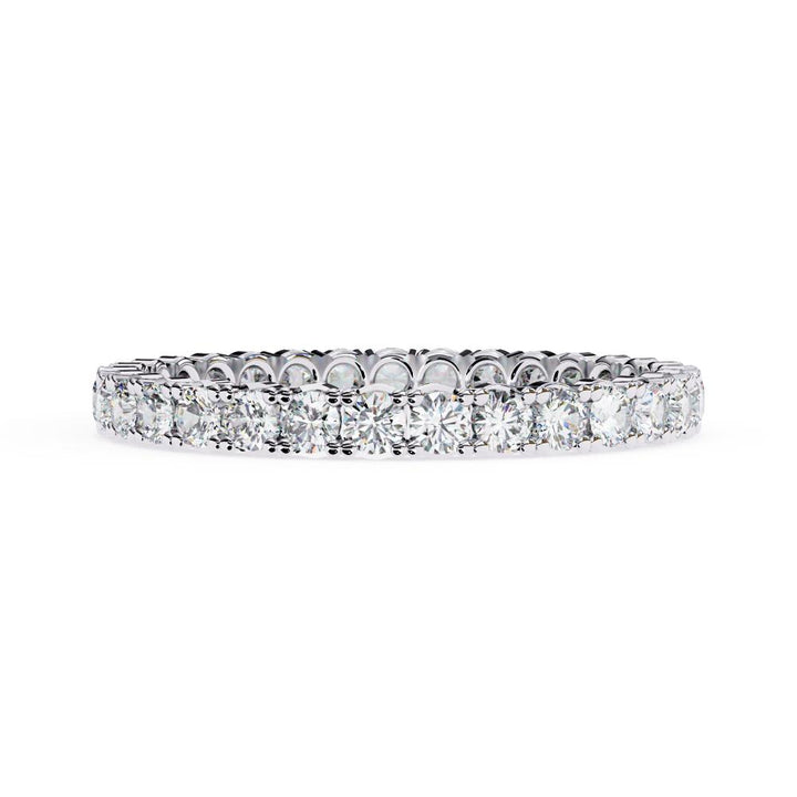 The Napoli Round Shared Prong Full Eternity Wedding Band