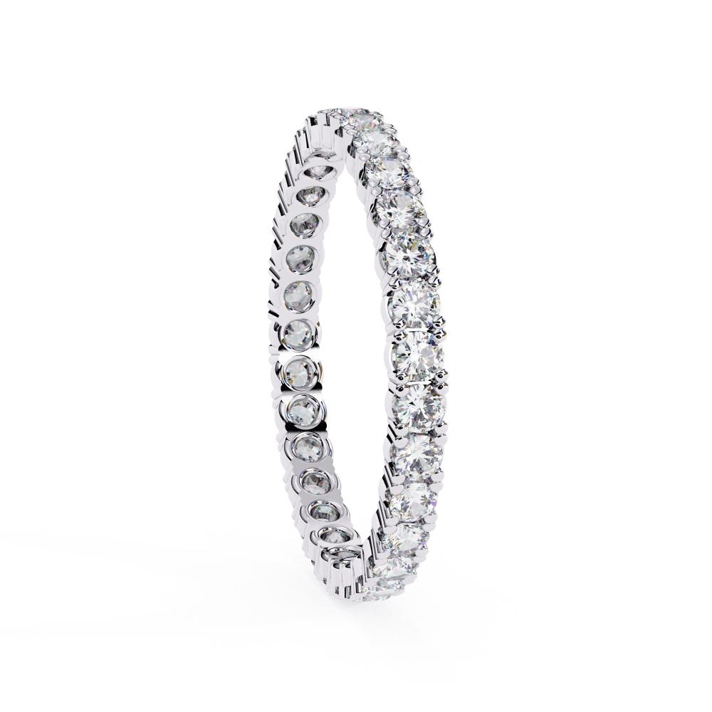The Napoli Round Shared Prong Full Eternity Wedding Band