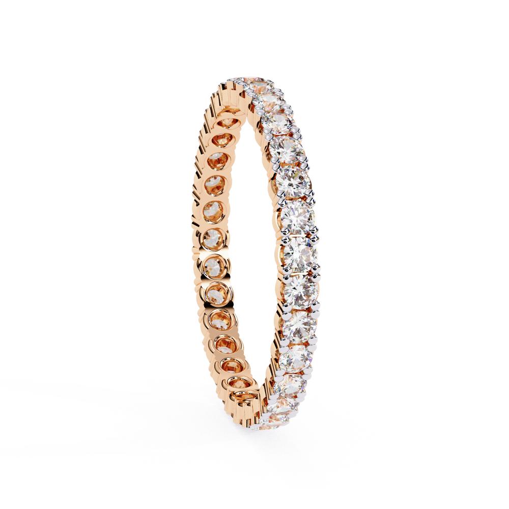 The Napoli Round Shared Prong Full Eternity Wedding Band