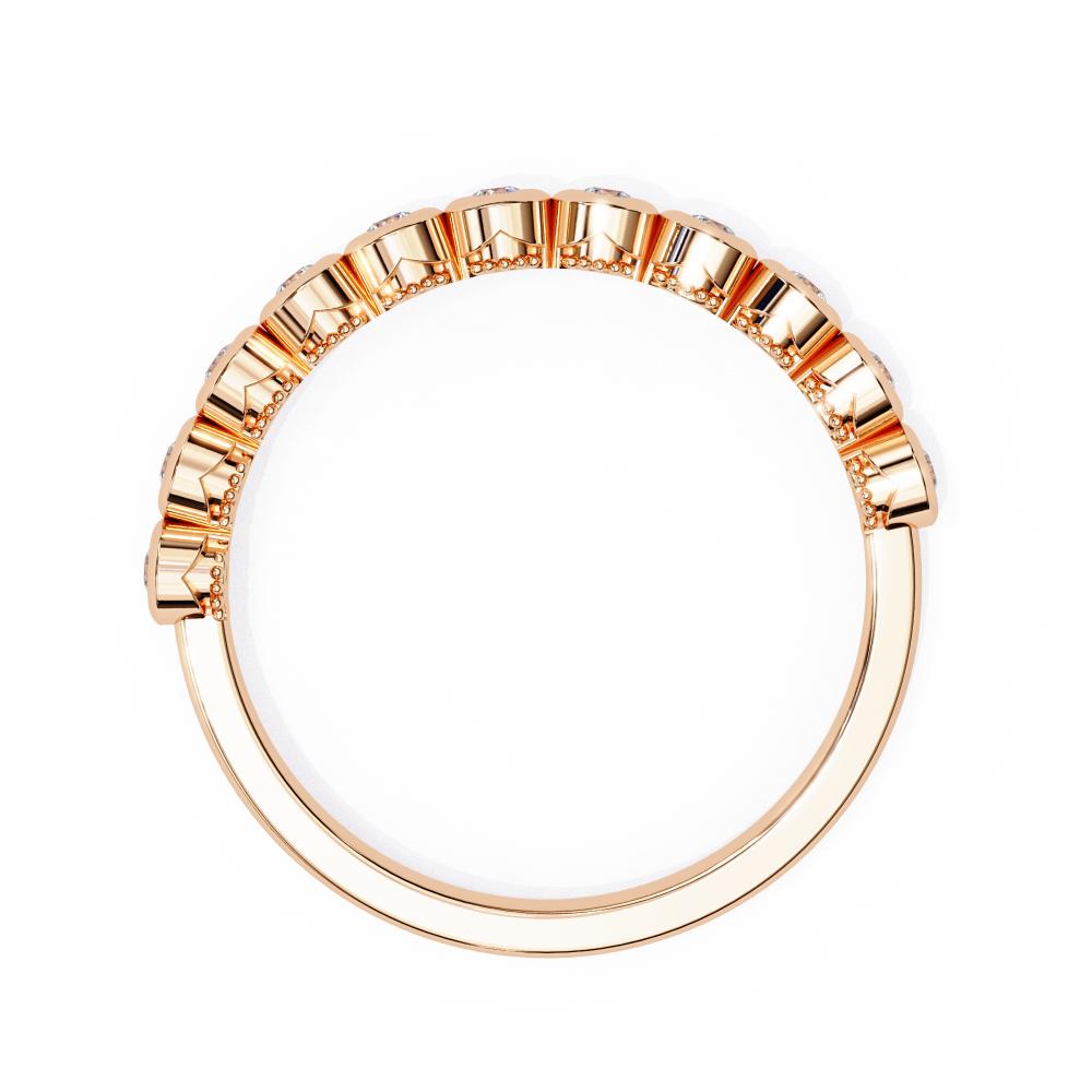 The Emilia Round Bezel Set Half Eternity Wedding Band