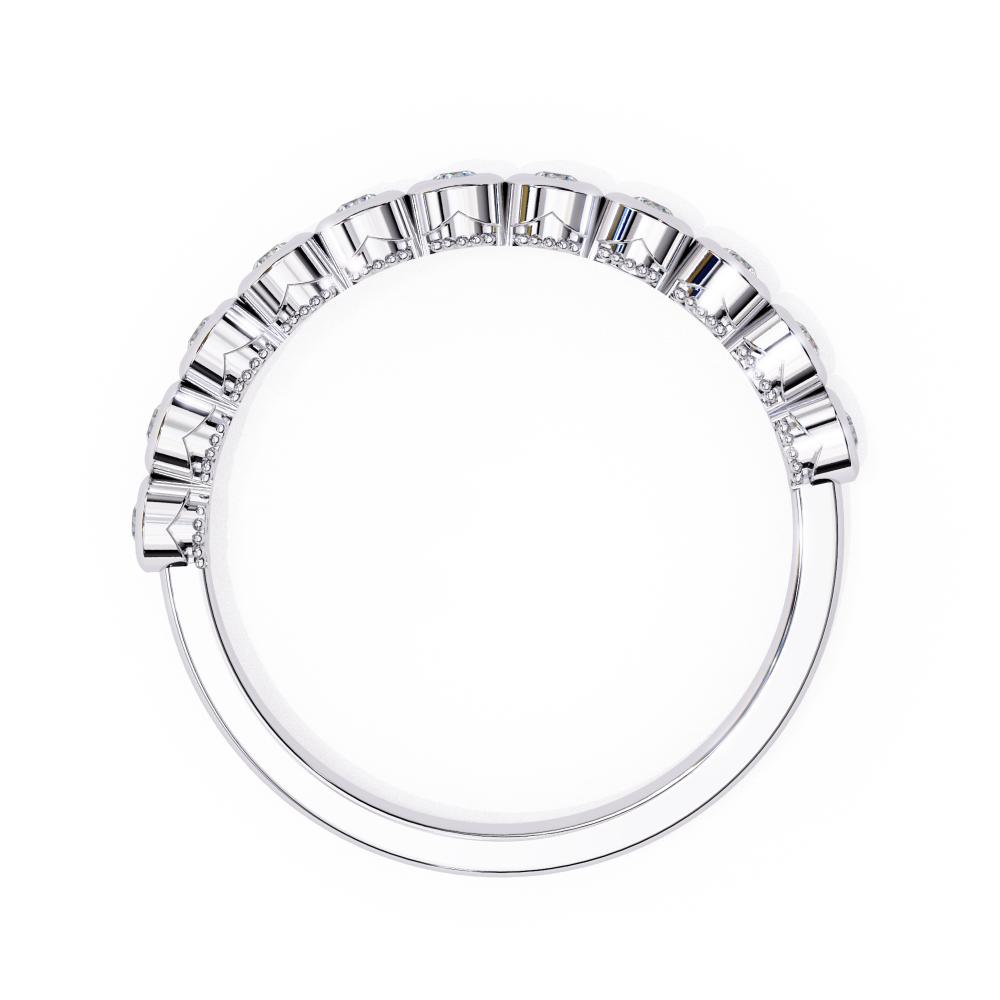 The Emilia Round Bezel Set Half Eternity Wedding Band