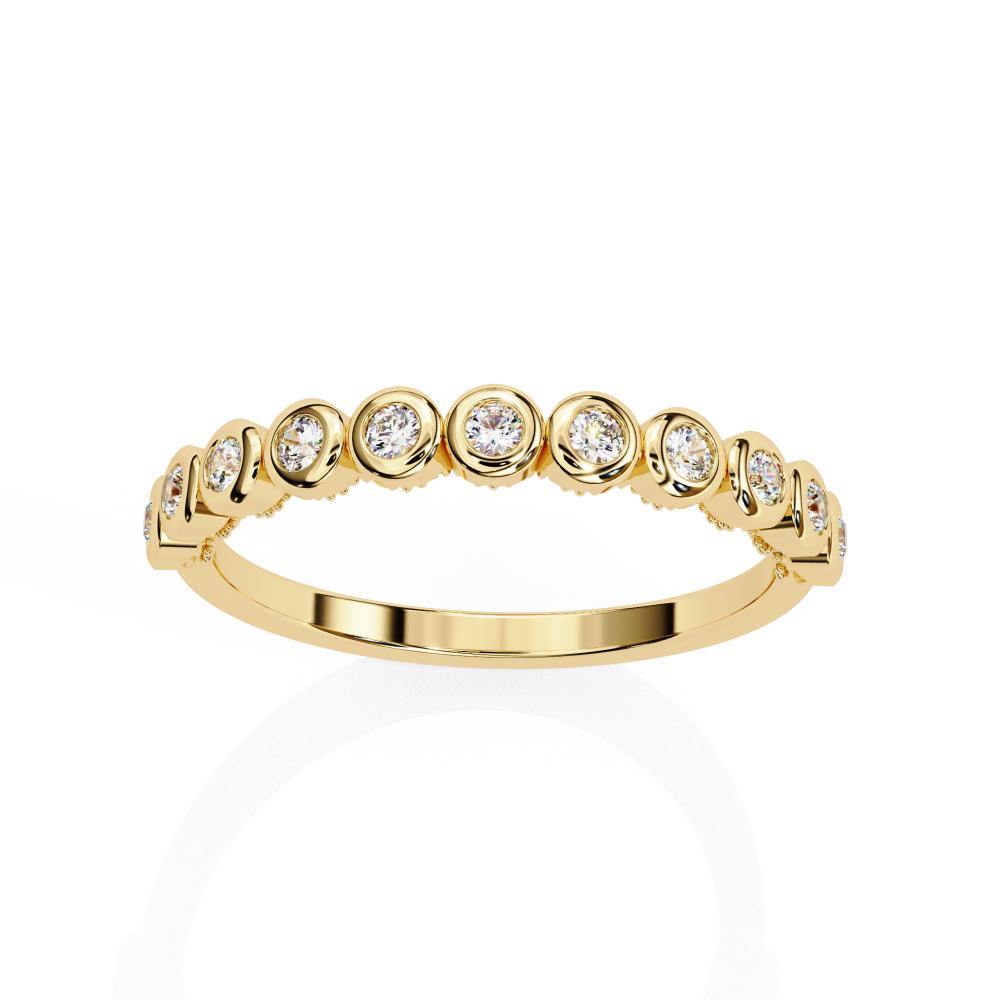 The Emilia Round Bezel Set Half Eternity Wedding Band