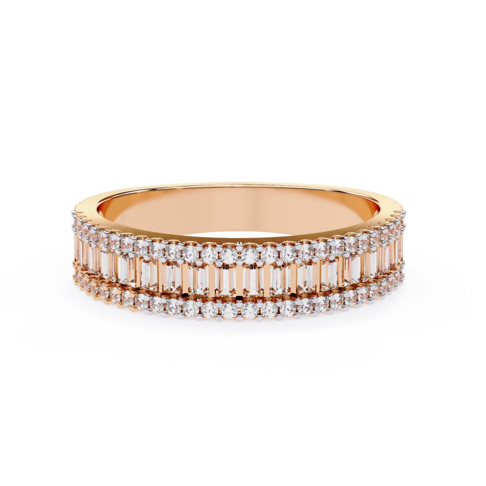 The Naomi Baguette & Round Half Eternity Wedding Band