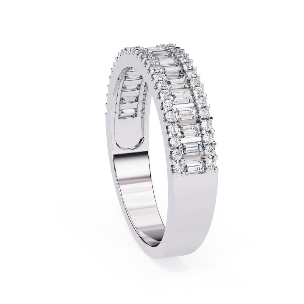 The Naomi Baguette & Round Half Eternity Wedding Band