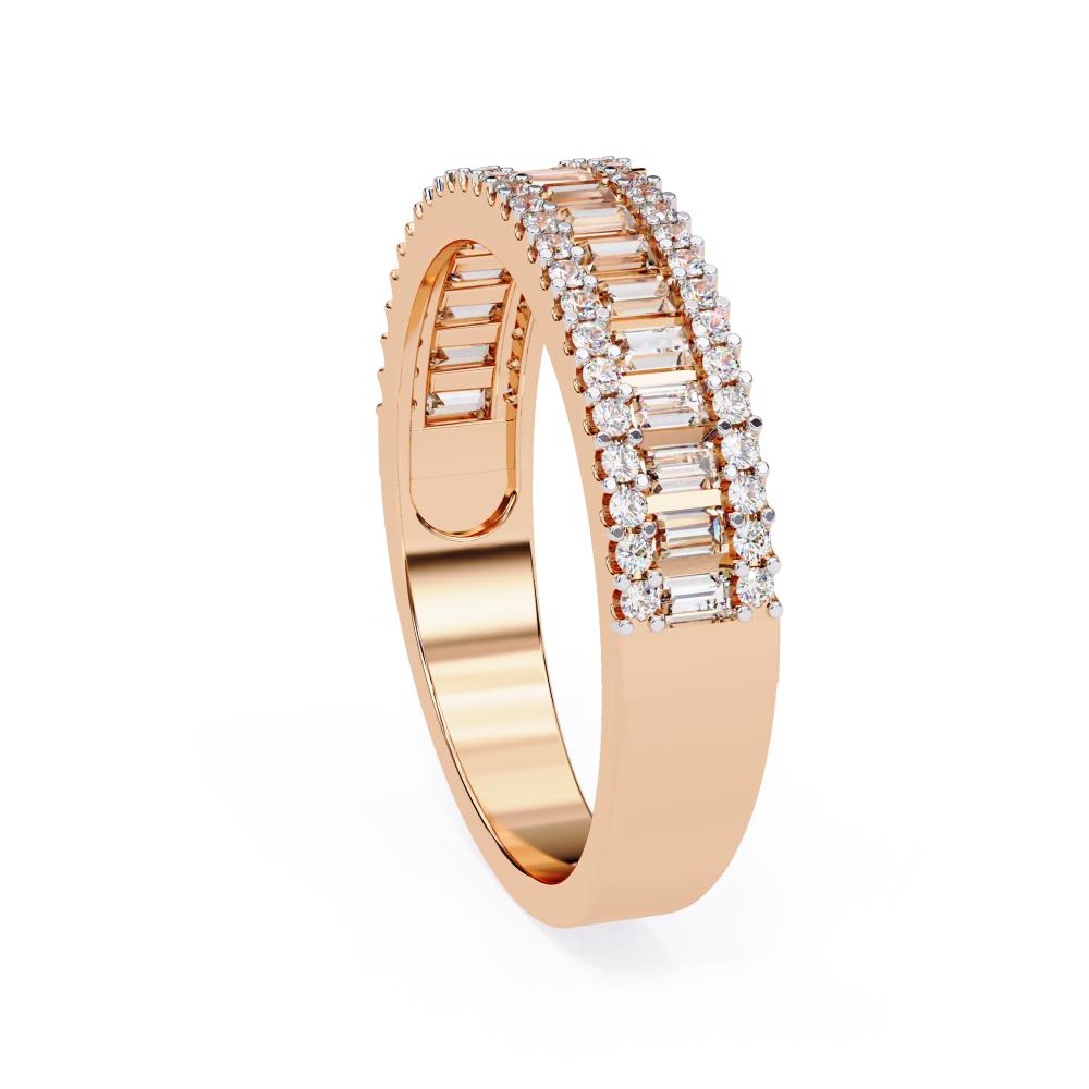 The Naomi Baguette & Round Half Eternity Wedding Band