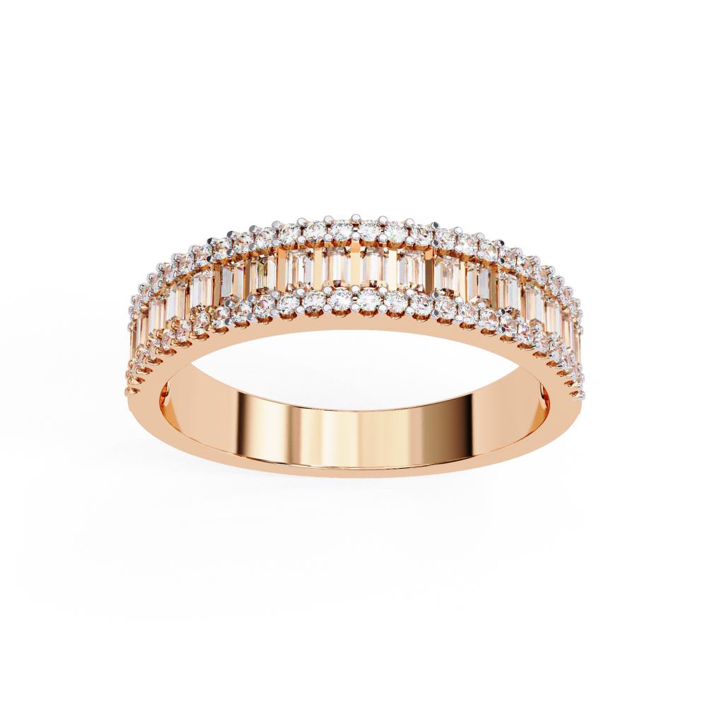 The Naomi Baguette & Round Half Eternity Wedding Band