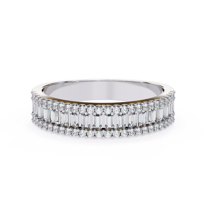 The Naomi Baguette & Round Half Eternity Wedding Band