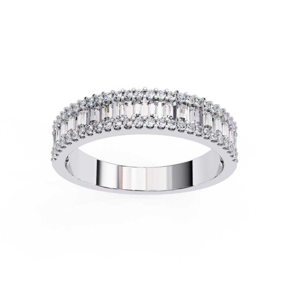 The Naomi Baguette & Round Half Eternity Wedding Band