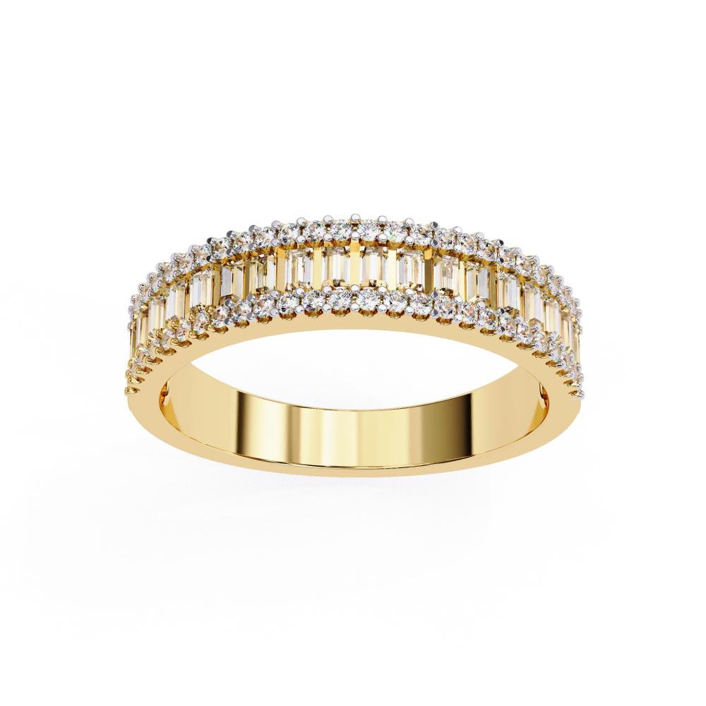 The Naomi Baguette & Round Half Eternity Wedding Band