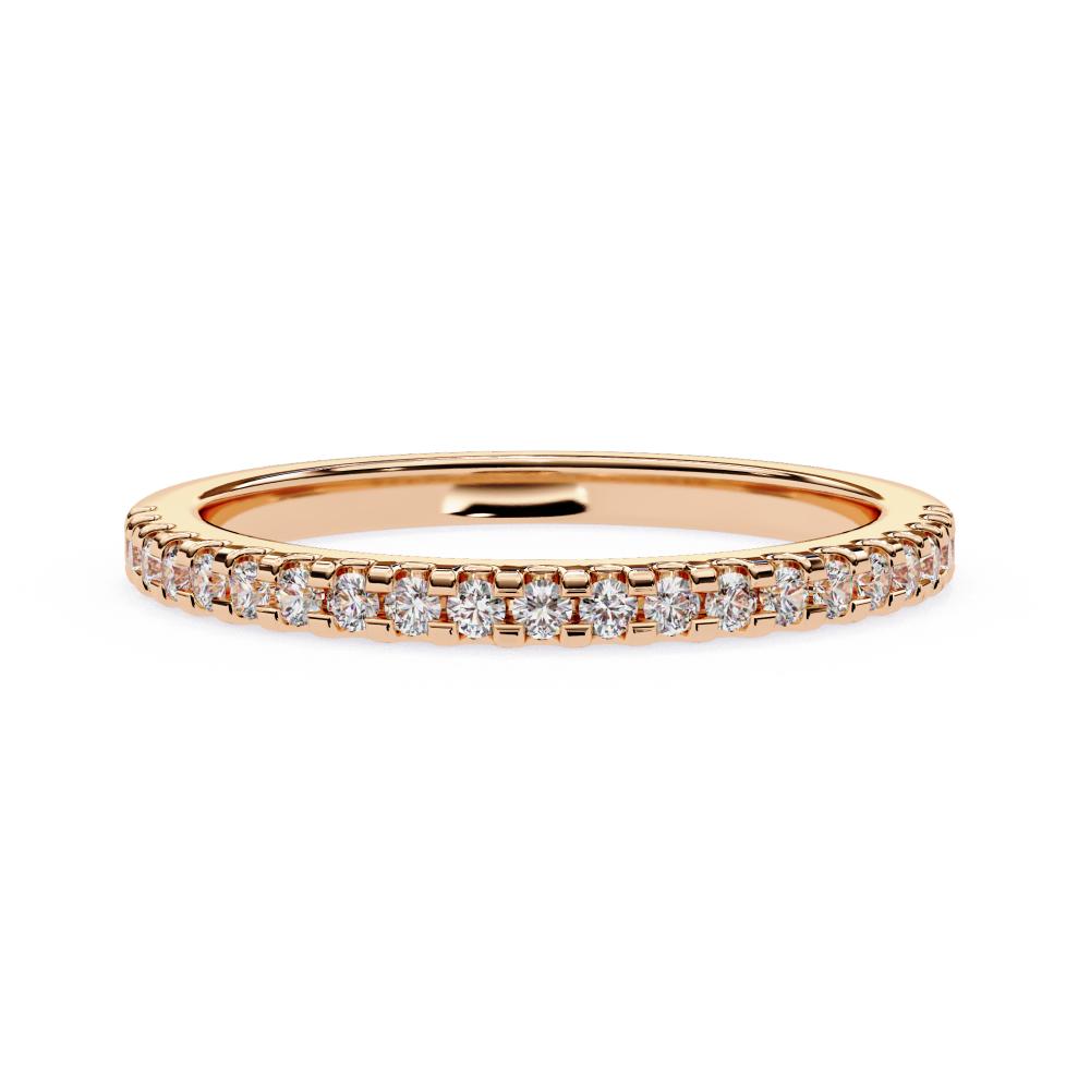 The Laura Round Scallop Pave Wedding Band