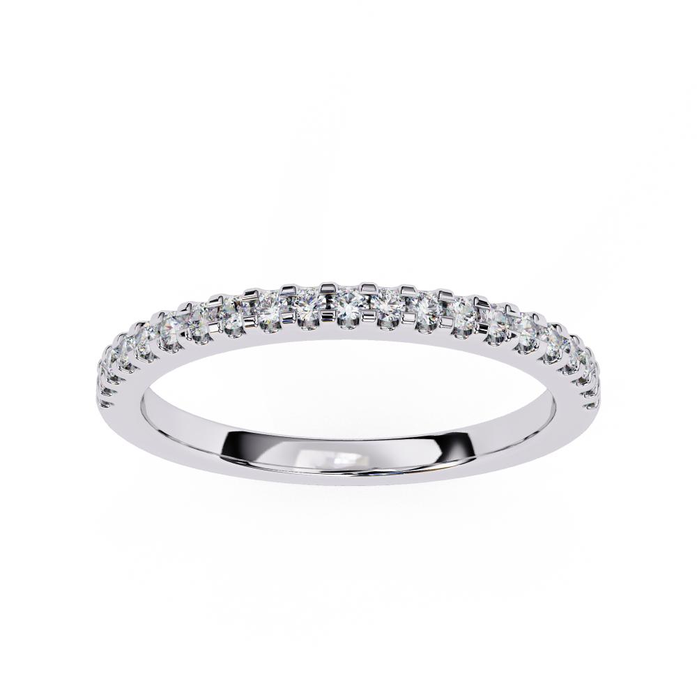 The Laura Round Scallop Pave Wedding Band