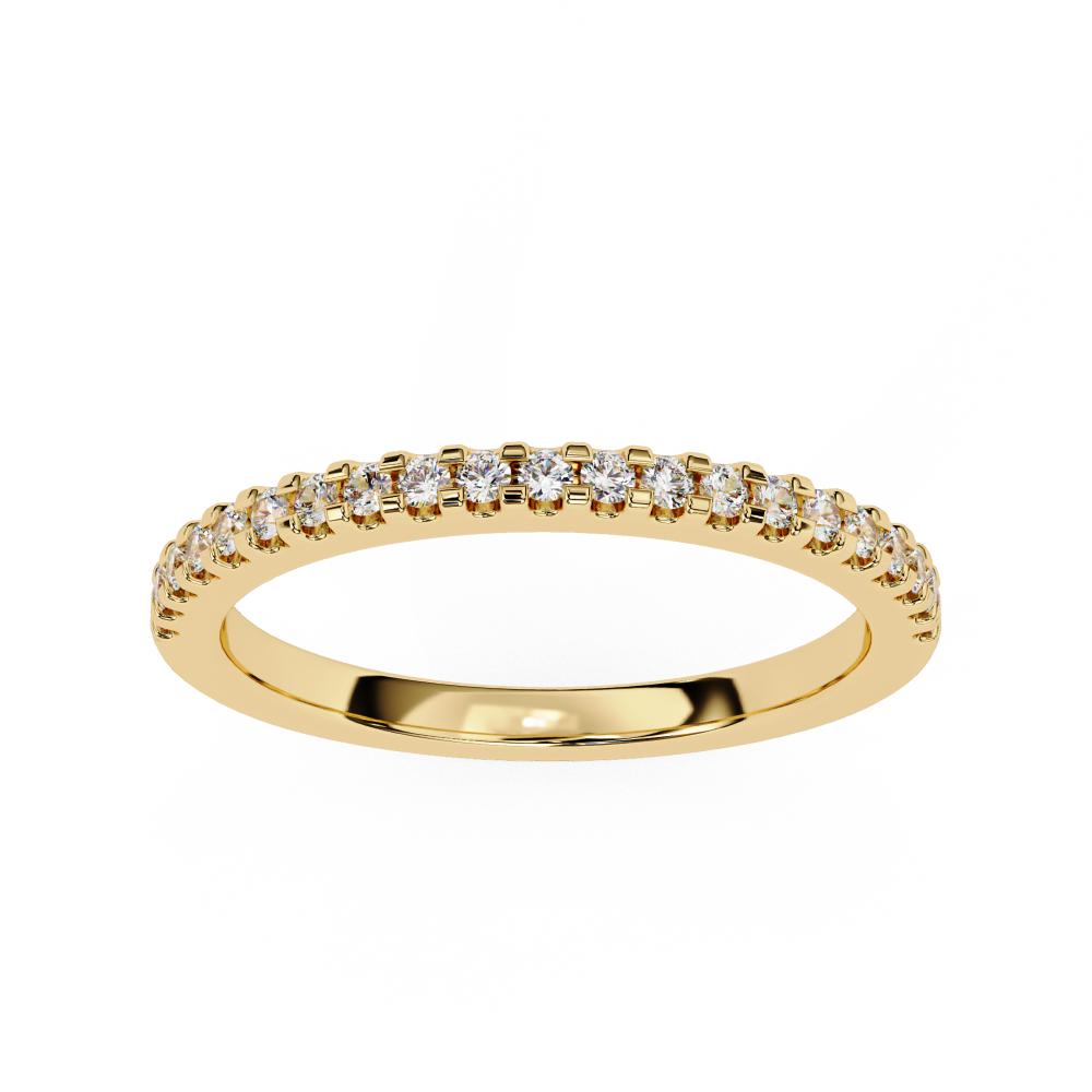 The Laura Round Scallop Pave Wedding Band