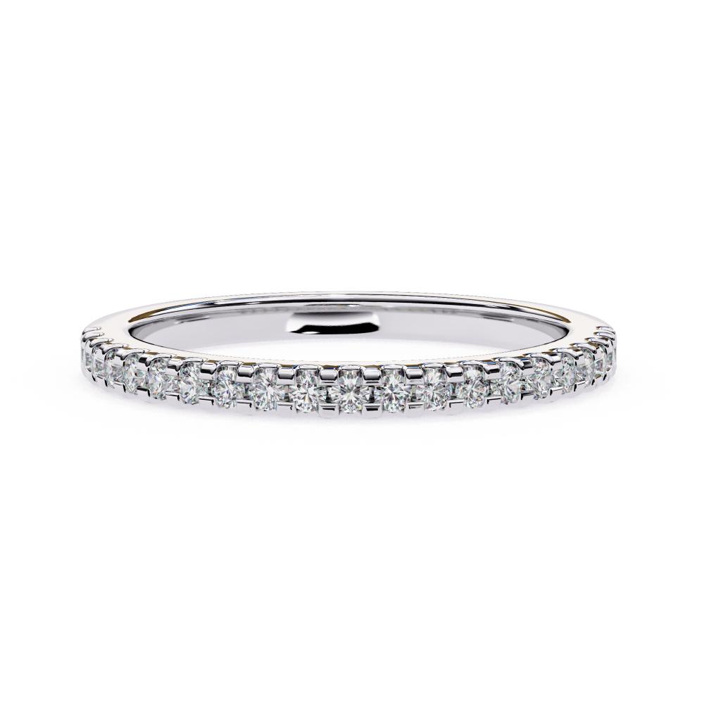 The Laura Round Scallop Pave Wedding Band