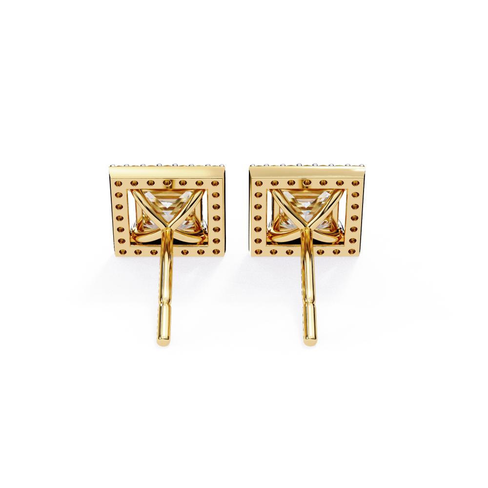 The Elijah Princess Halo Style Stud Earrings