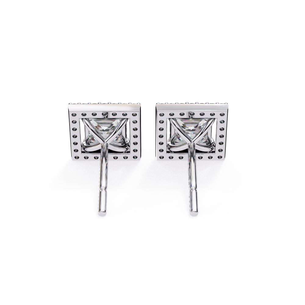 The Elijah Princess Halo Style Stud Earrings