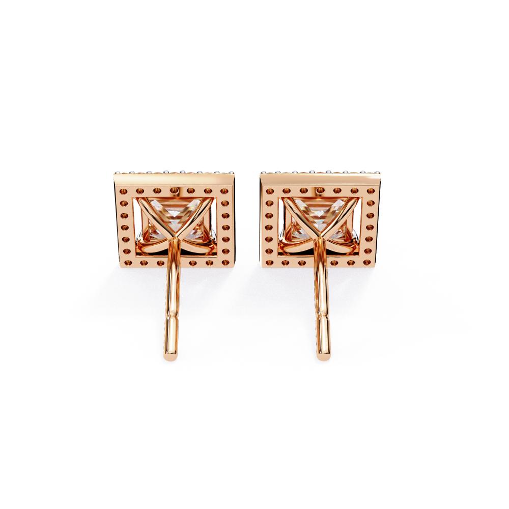 The Elijah Princess Halo Style Stud Earrings