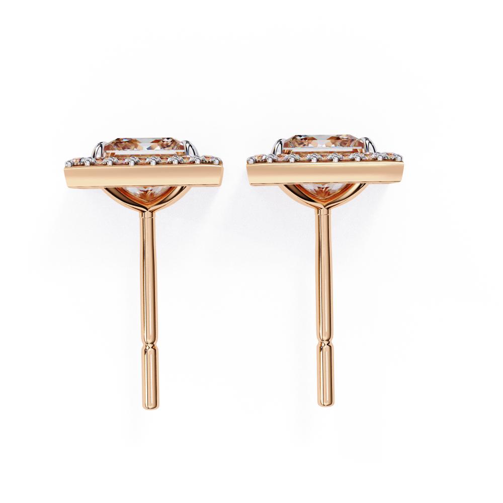 The Elijah Princess Halo Style Stud Earrings