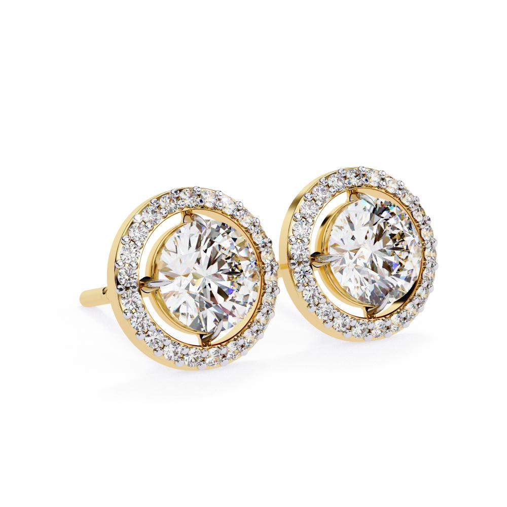 The Elijah Round Halo Style Stud Earrings