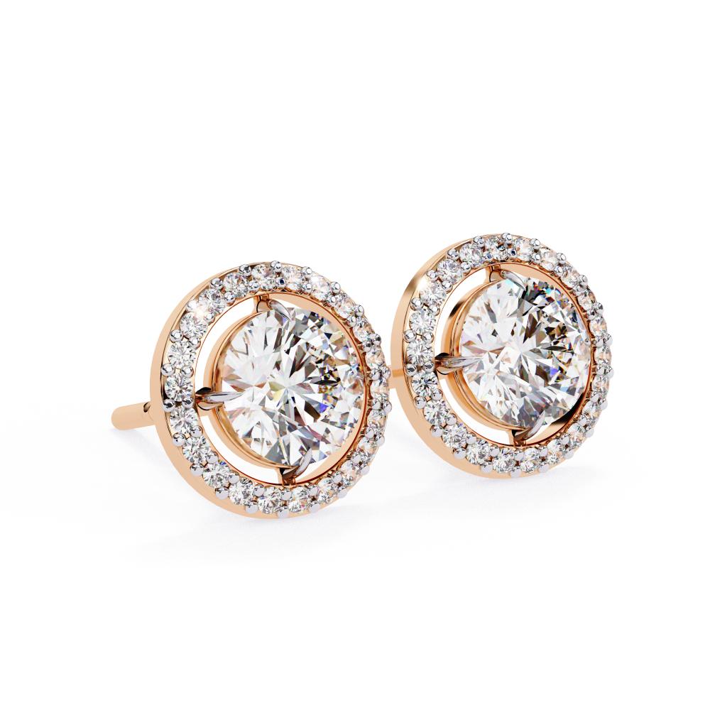 The Elijah Round Halo Style Stud Earrings