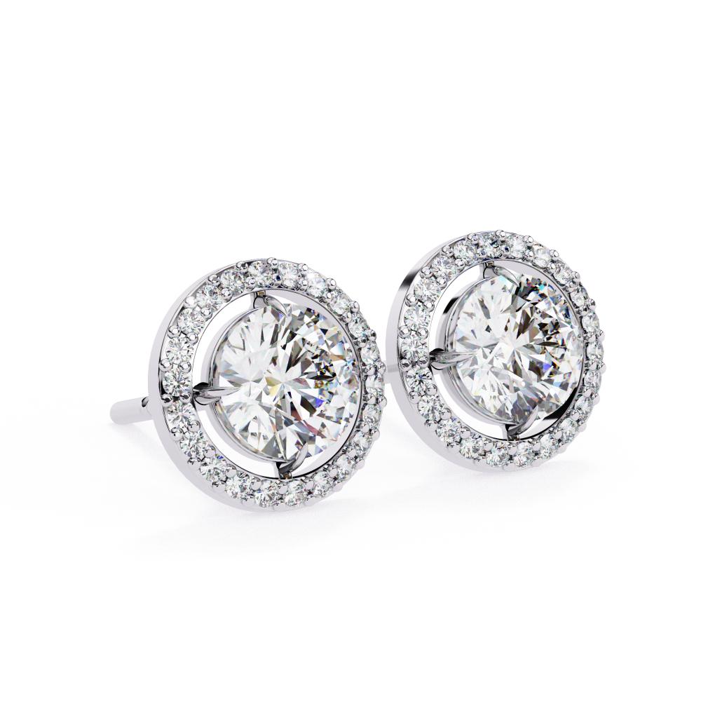 The Elijah Round Halo Style Stud Earrings