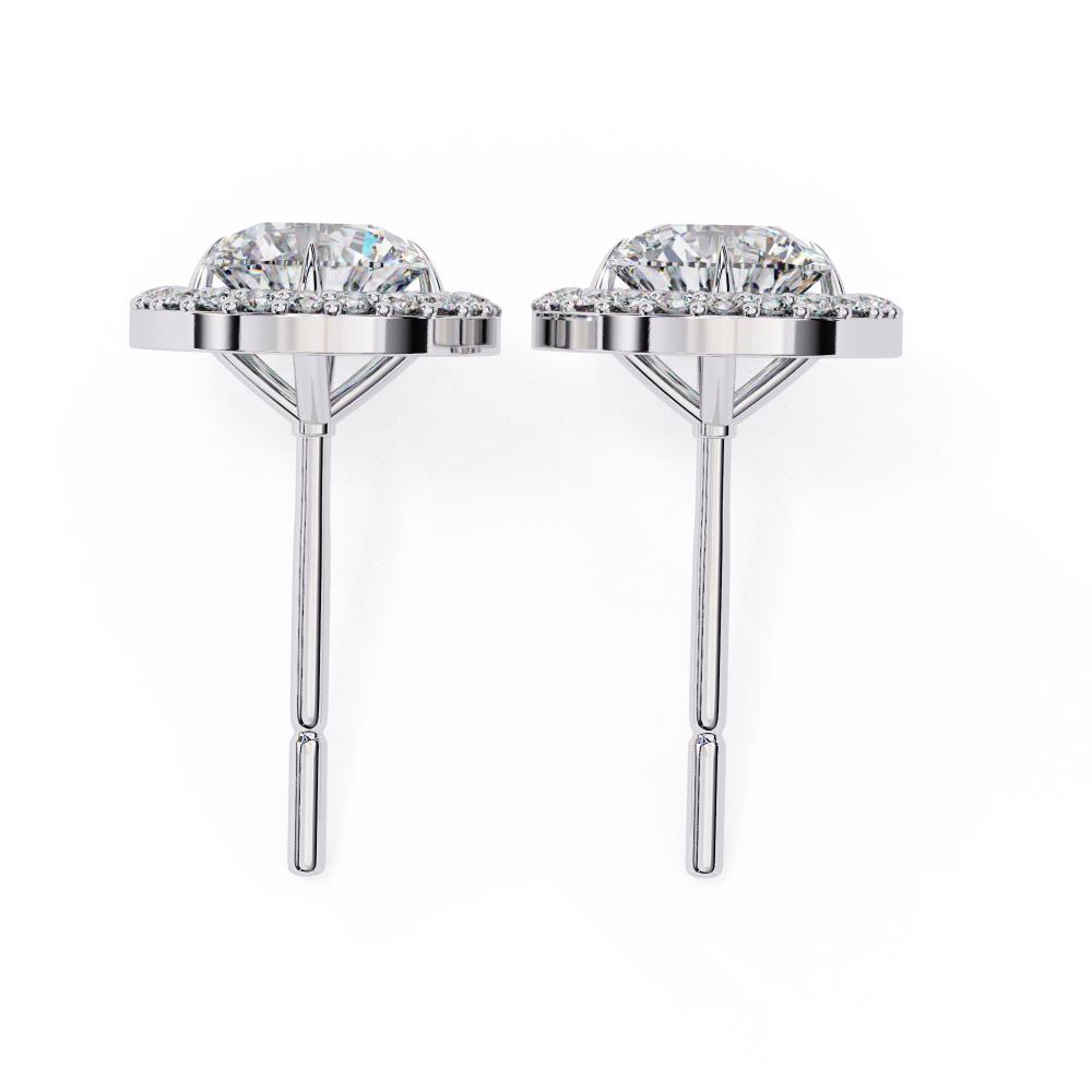 The Elijah Round Halo Style Stud Earrings