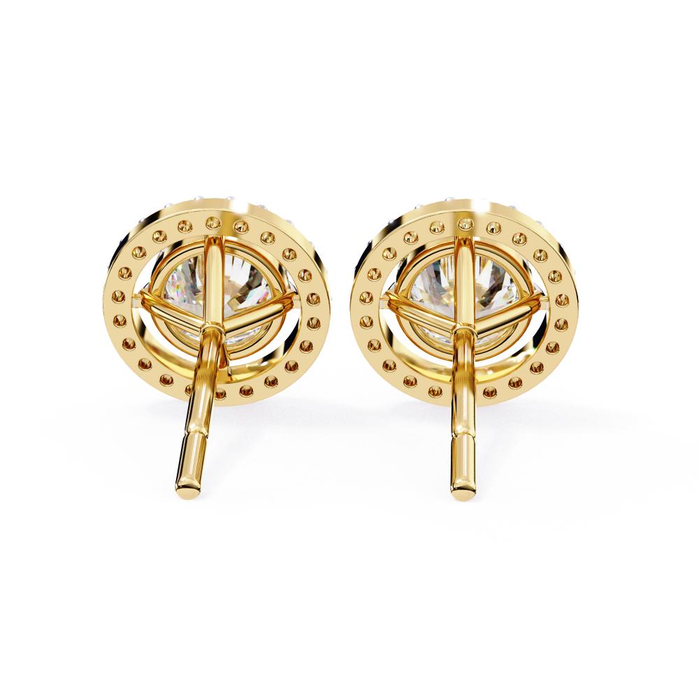 The Elijah Round Halo Style Stud Earrings