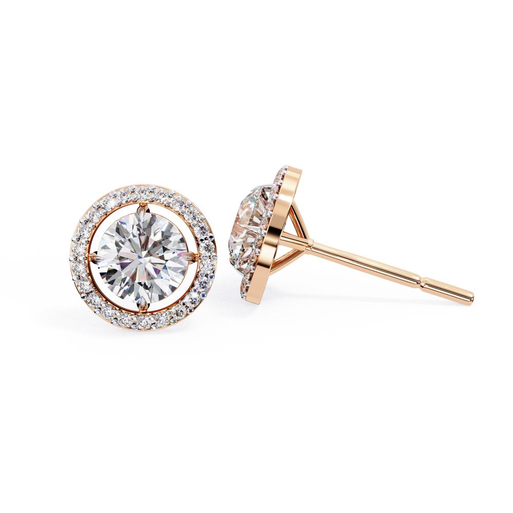 The Elijah Round Halo Style Stud Earrings