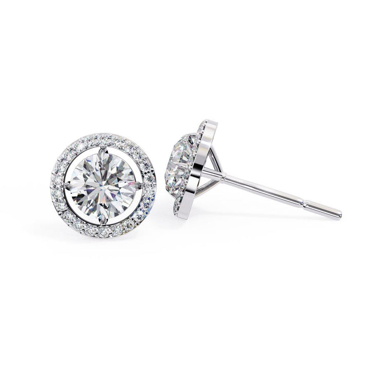 The Elijah Round Halo Style Stud Earrings