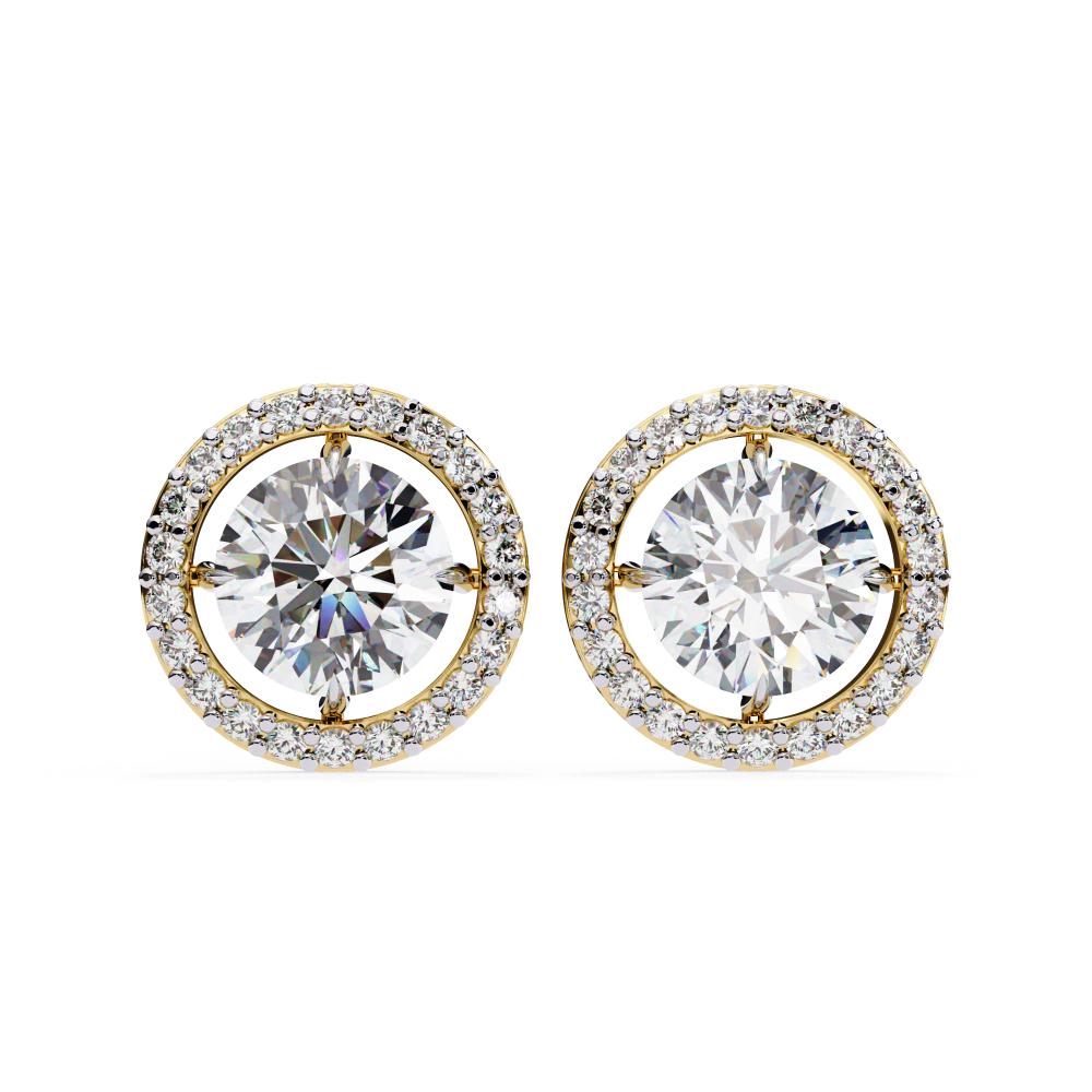 The Elijah Round Halo Style Stud Earrings